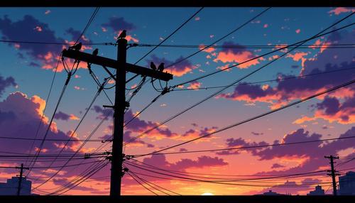 Animes' obsession with wires. Source Stockcake.